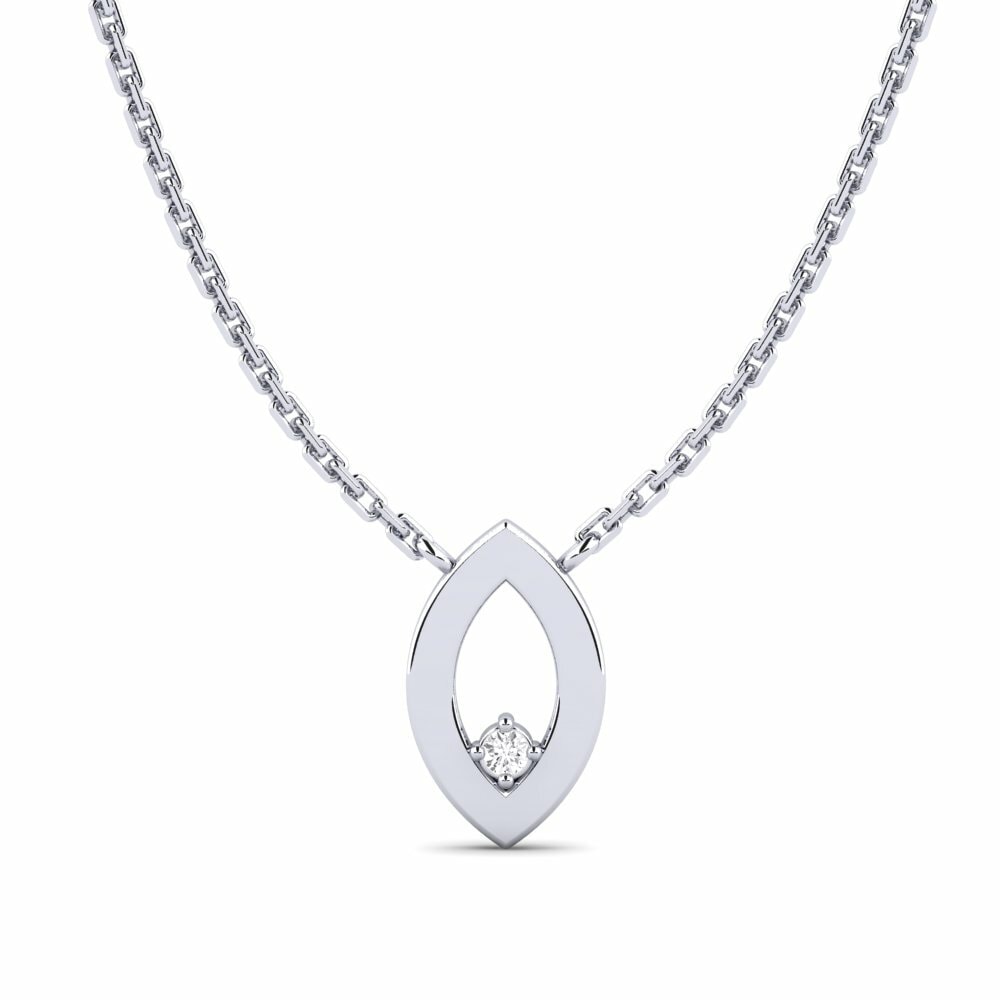 14k Oro Blanco Collar Jacaranda Daughter