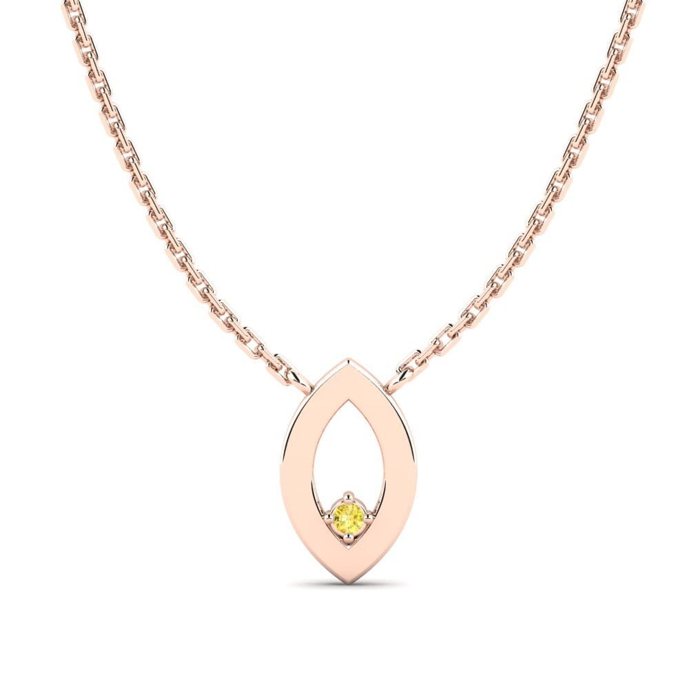 14k Oro Rosa Zafiro amarillo Collar Jacaranda Daughter