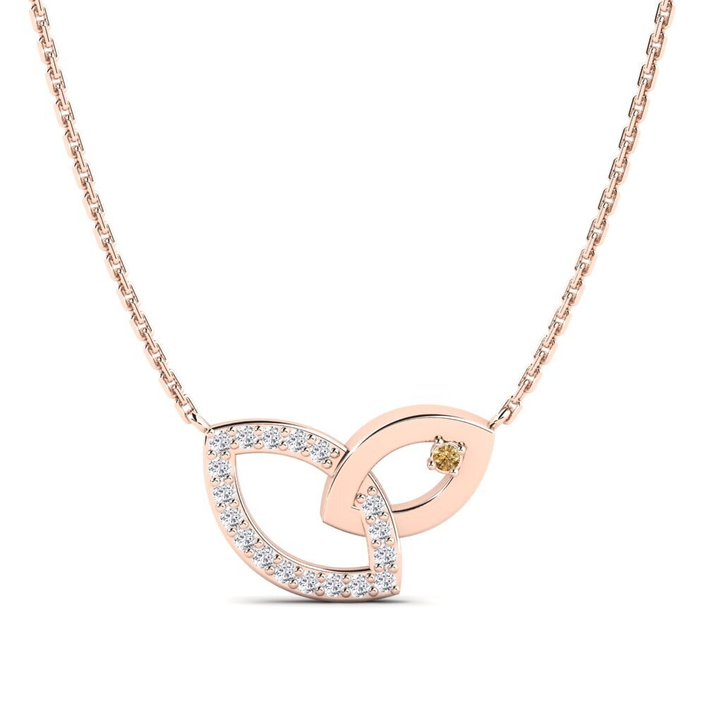 14ct Rose Gold Brown Diamond Women's Necklace Jacaranda Mother