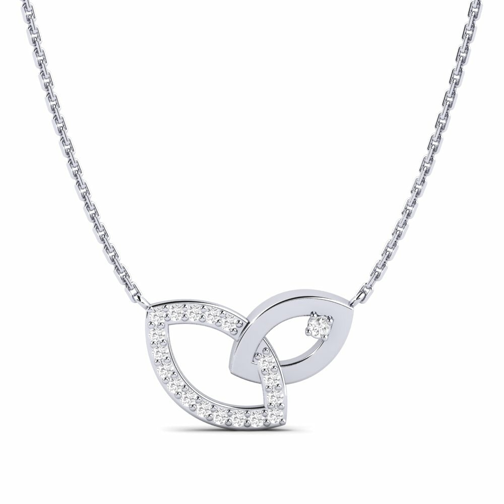 14k Oro Blanco Collar de Mujer Jacaranda Mother