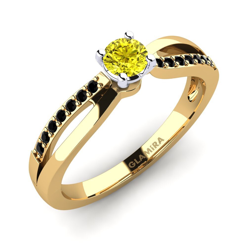 18k Oro Amarillo & Blanco Anillo de compromiso Jade