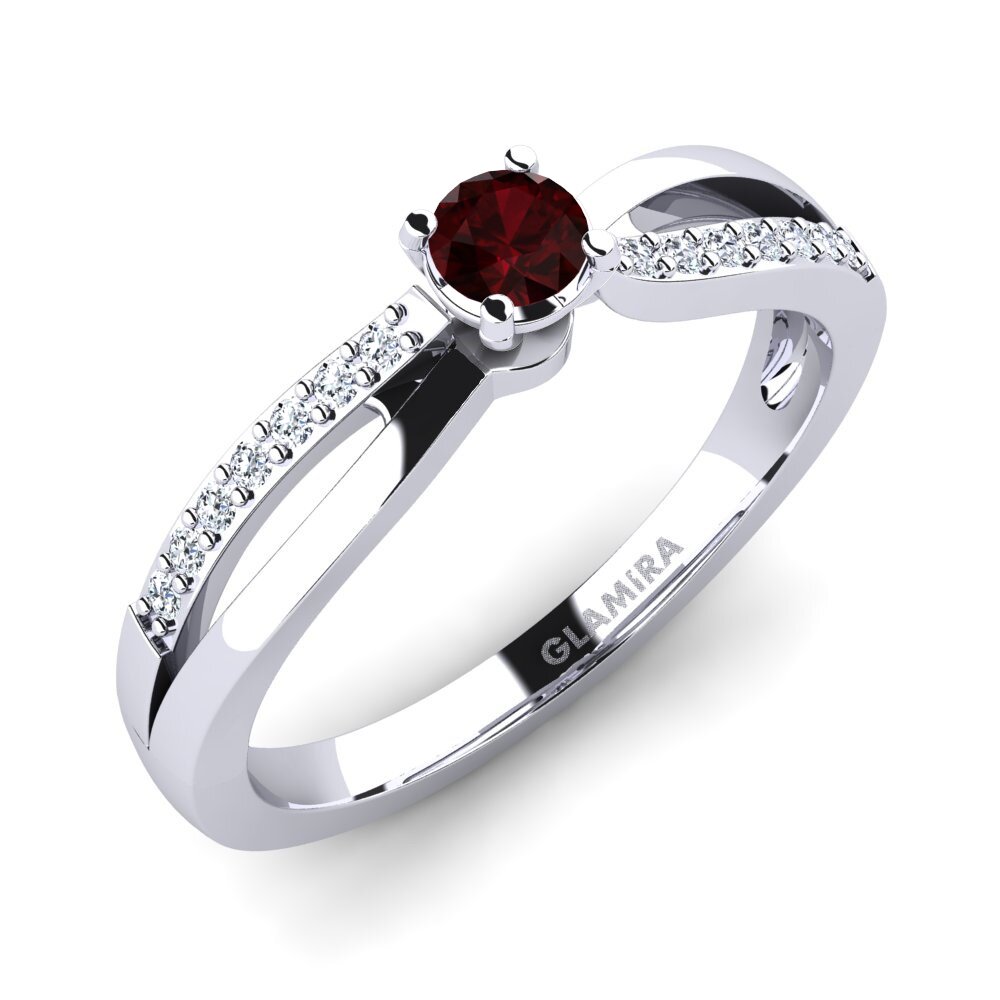 Garnet Engagement Ring Jade 0.16 crt
