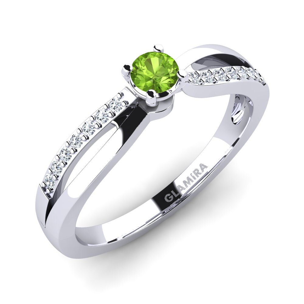 Peridot Engagement Ring Jade 0.16 crt