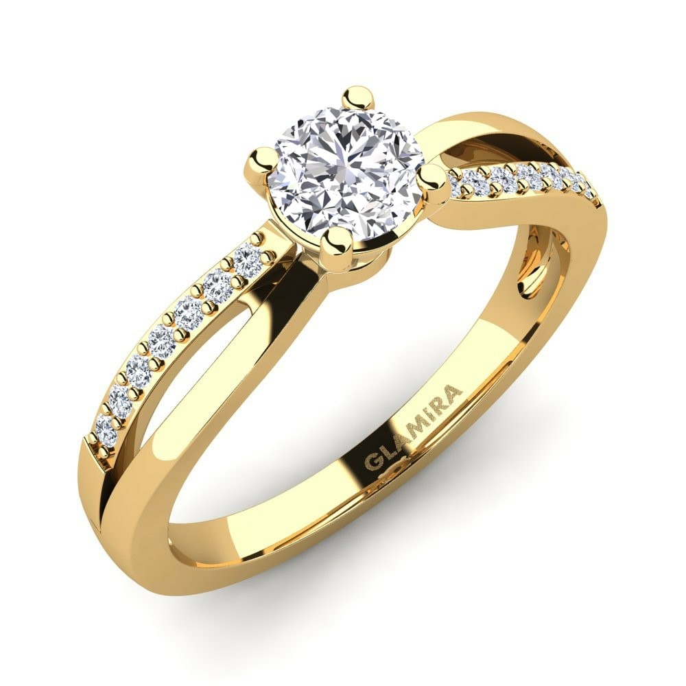 9k Yellow Gold Engagement Ring Jade 0.5 crt