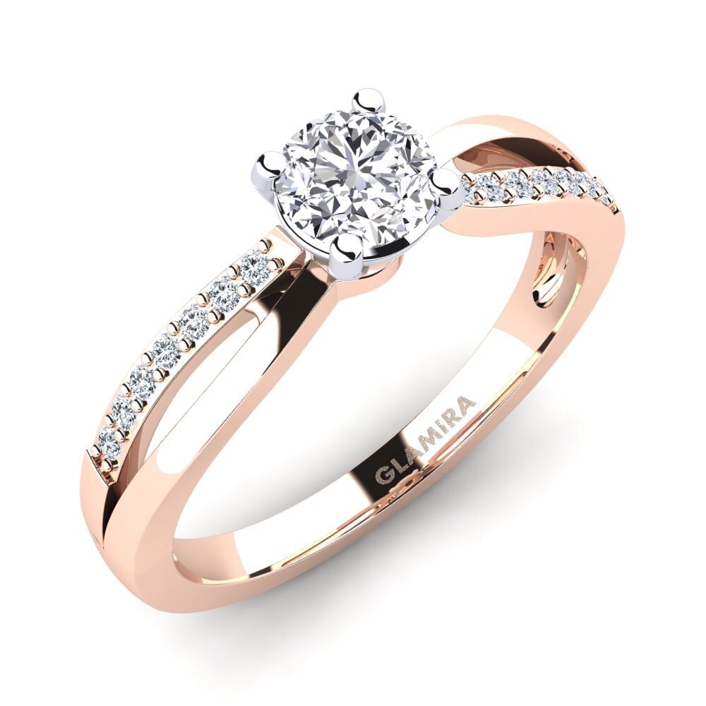 14k Rdeče & Belo zlato Zaročni prstan Jade 0.5crt