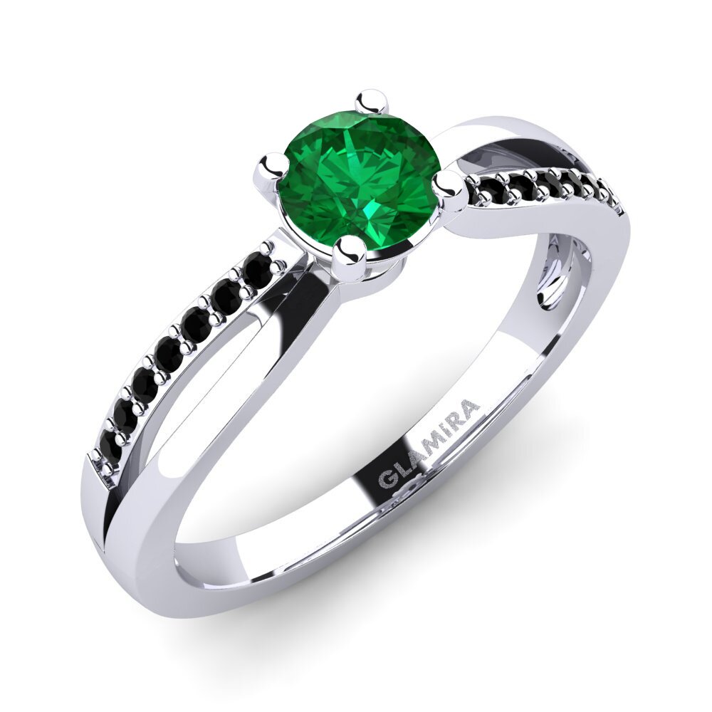 Esmeralda (creada en laboratorio) Anillo de compromiso Jade 0.5crt