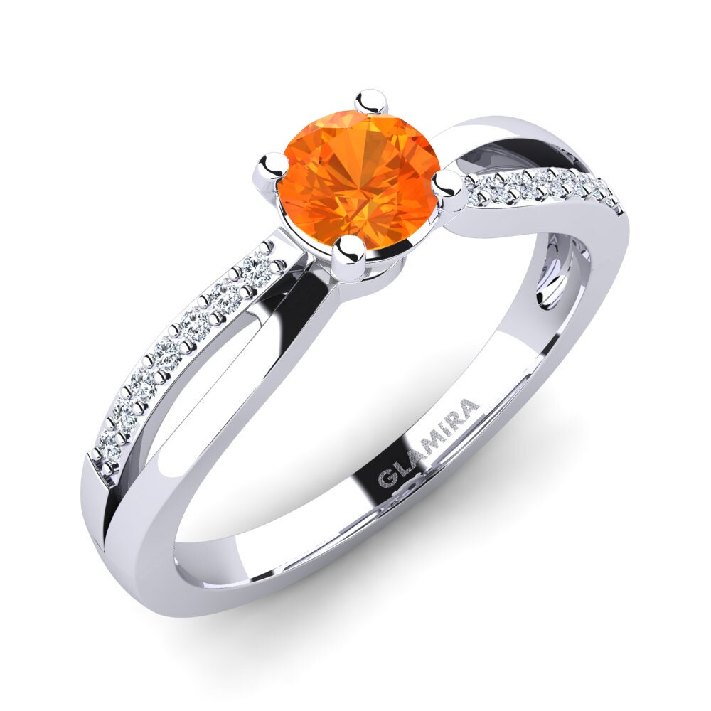 Orange Sapphire Engagement Ring Jade 0.5 crt