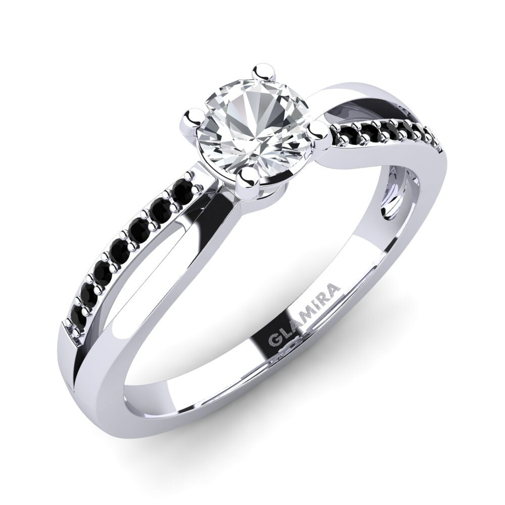 White Zircon Engagement Ring Jade 0.5 crt