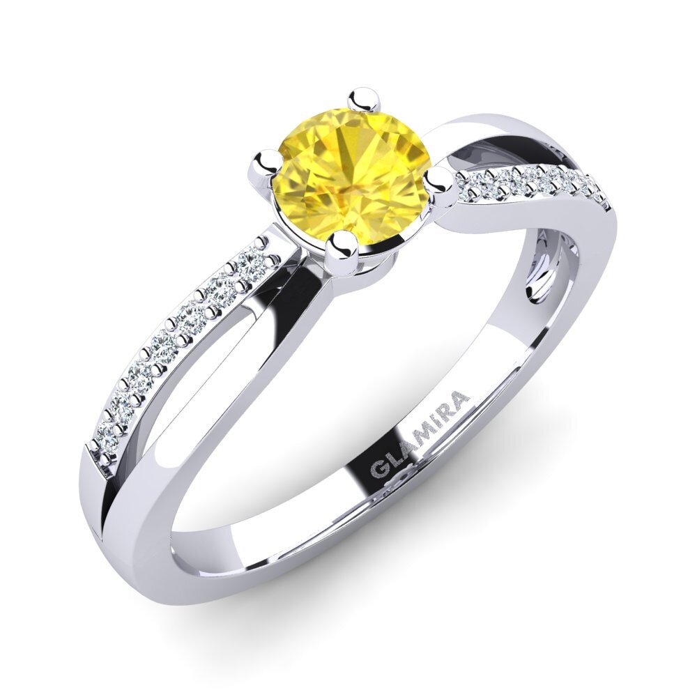 Yellow Sapphire Engagement Ring Jade 0.5 crt