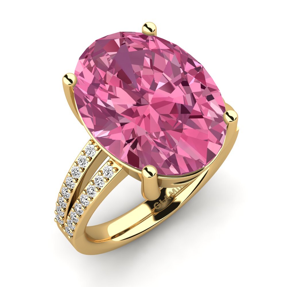 Ovalado Turmalina rosa Anillo Jadora