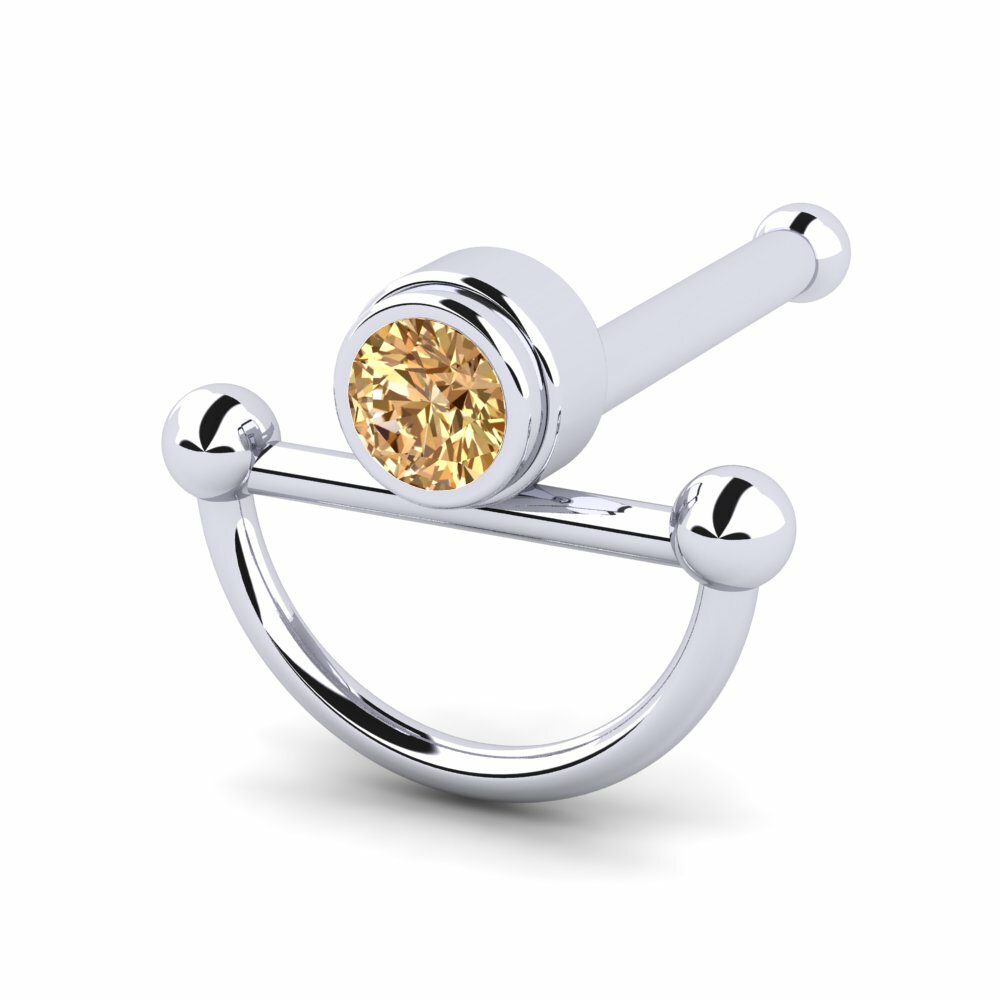 Bruine Diamant Neus Pin Jaffe