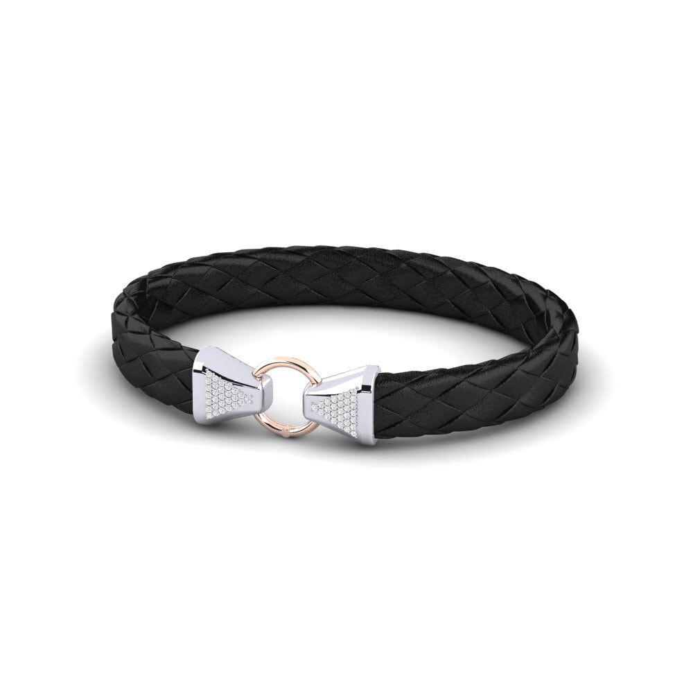 18ct White / Rose Gold White sapphire Men's Bracelet Jaiden