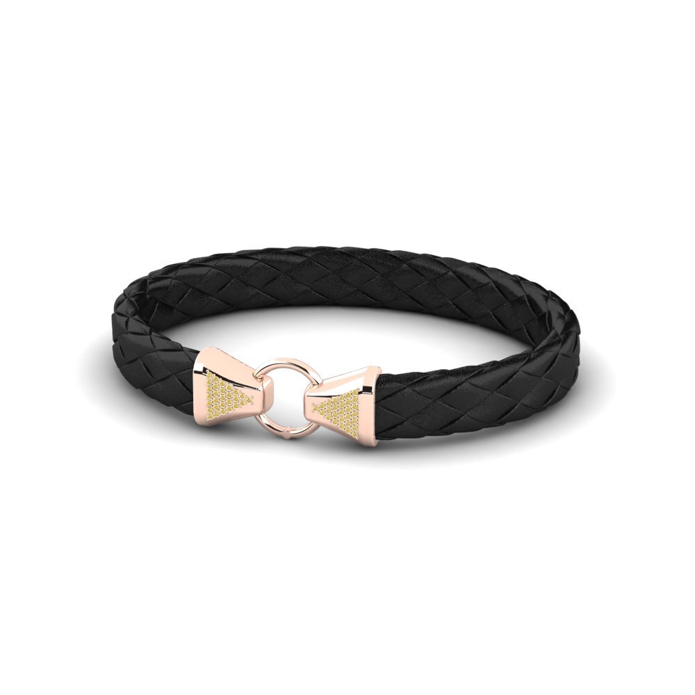 18ct Rose Gold Yellow Diamond Men's Bracelet Jaiden