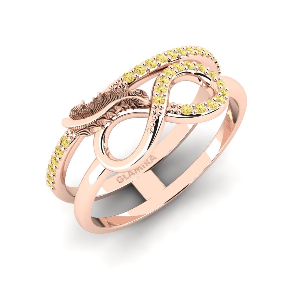 14ct Rose Gold Yellow Diamond Ring Jaiunreve