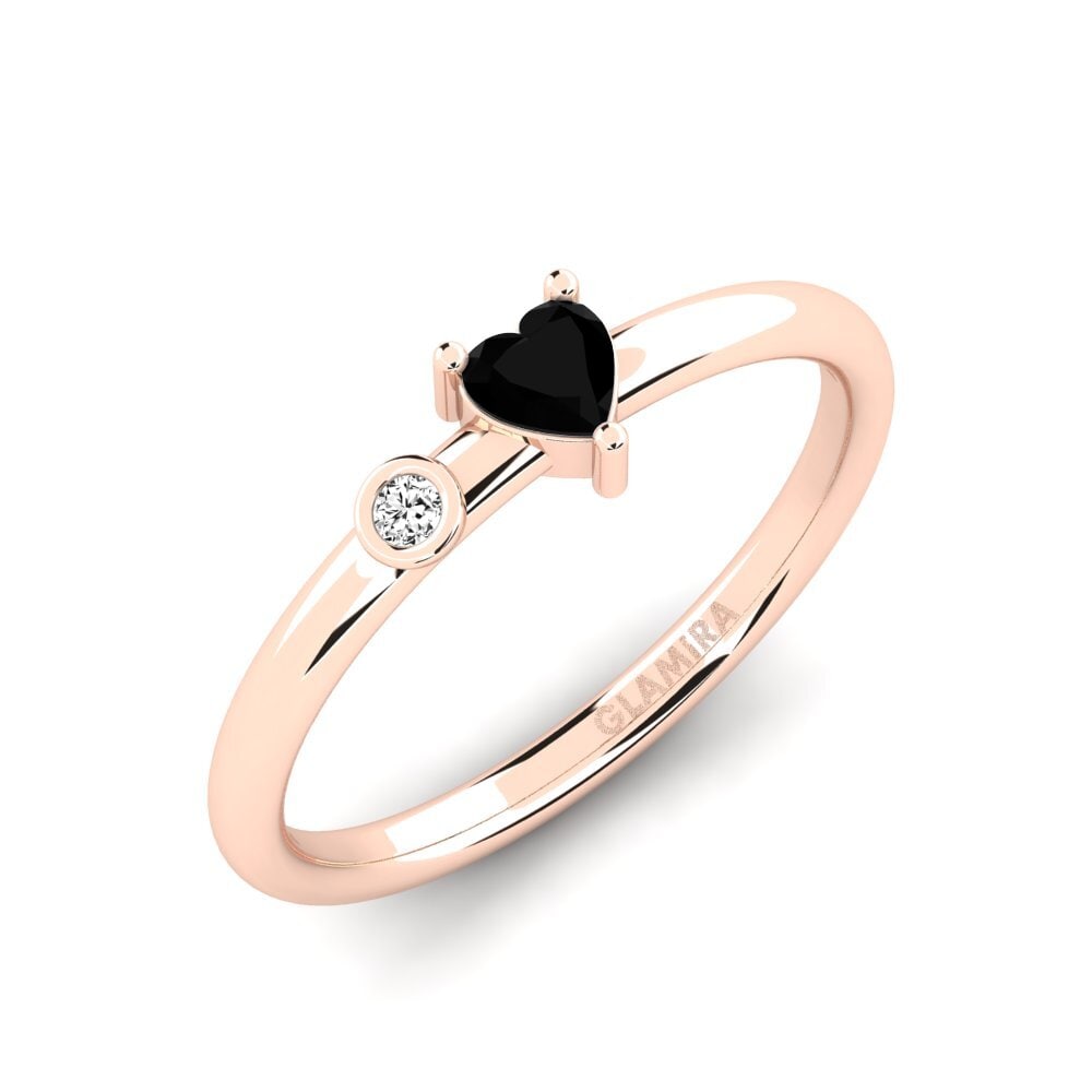 Oro Rosso 375 Onice Nero Anello da donna Jakanis