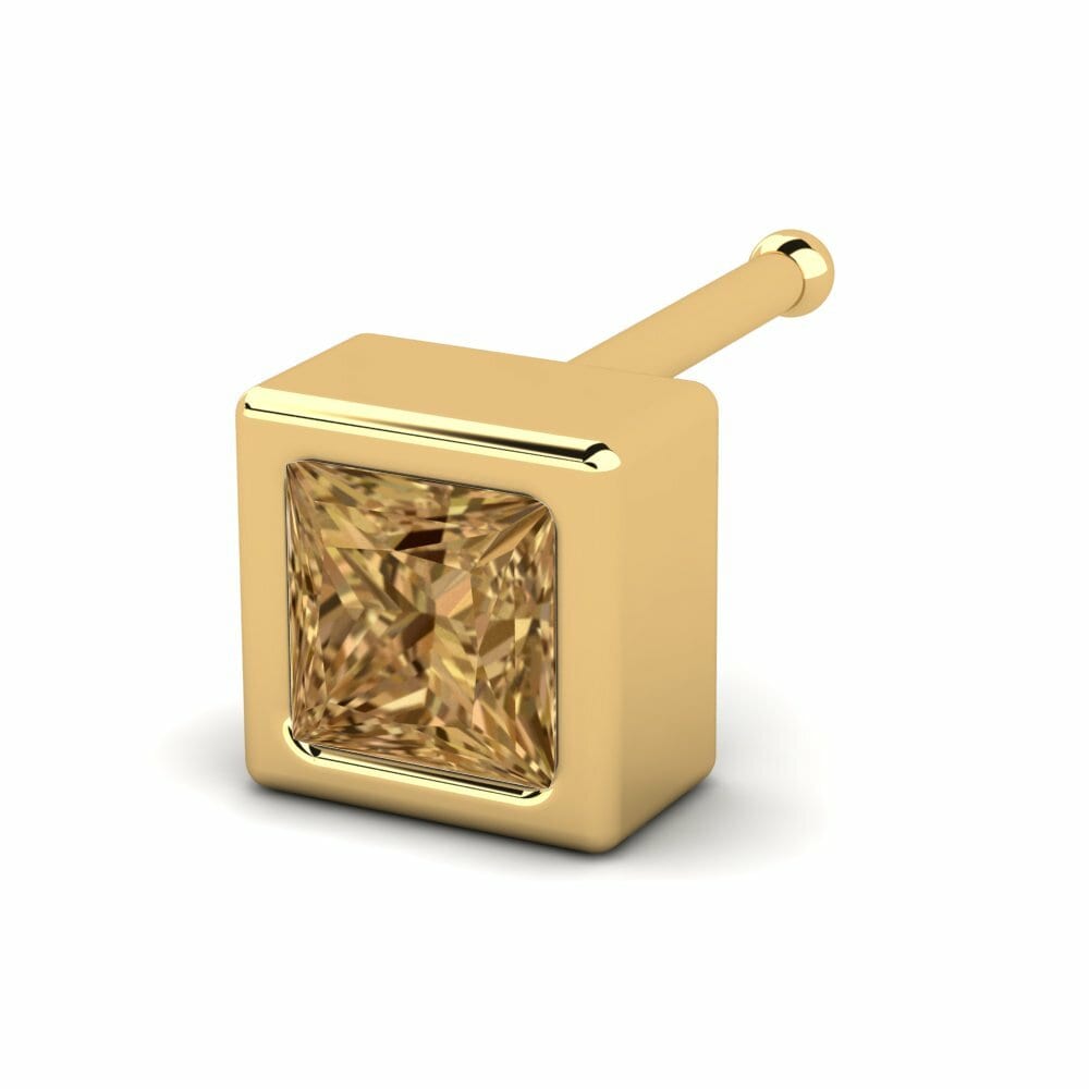 Bruine Diamant Neus Pin Jaklin