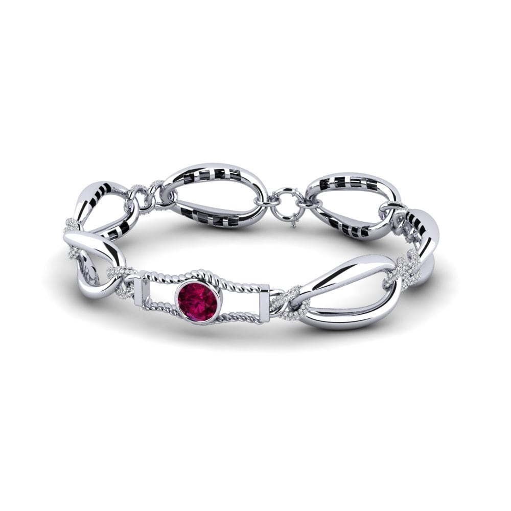 Platine 950 Grenat de Rhodolite Bracelet pour femme Jali