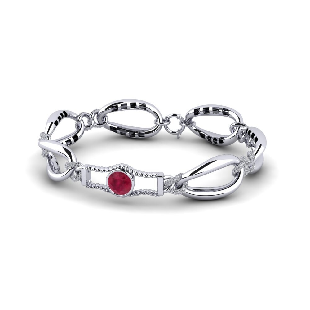 Platine 950 Rubis Bracelet pour femme Jali