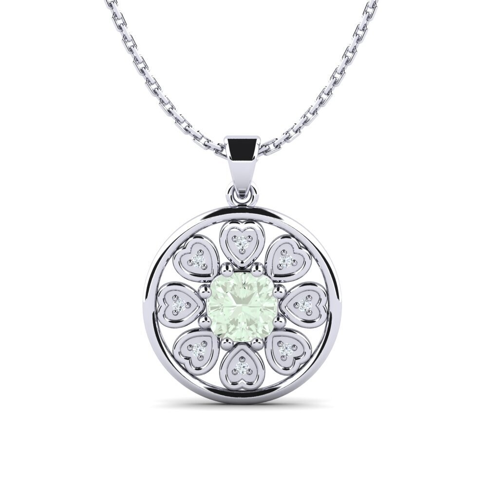 950 Palladium Green Amethyst Women's Pendant Jameris