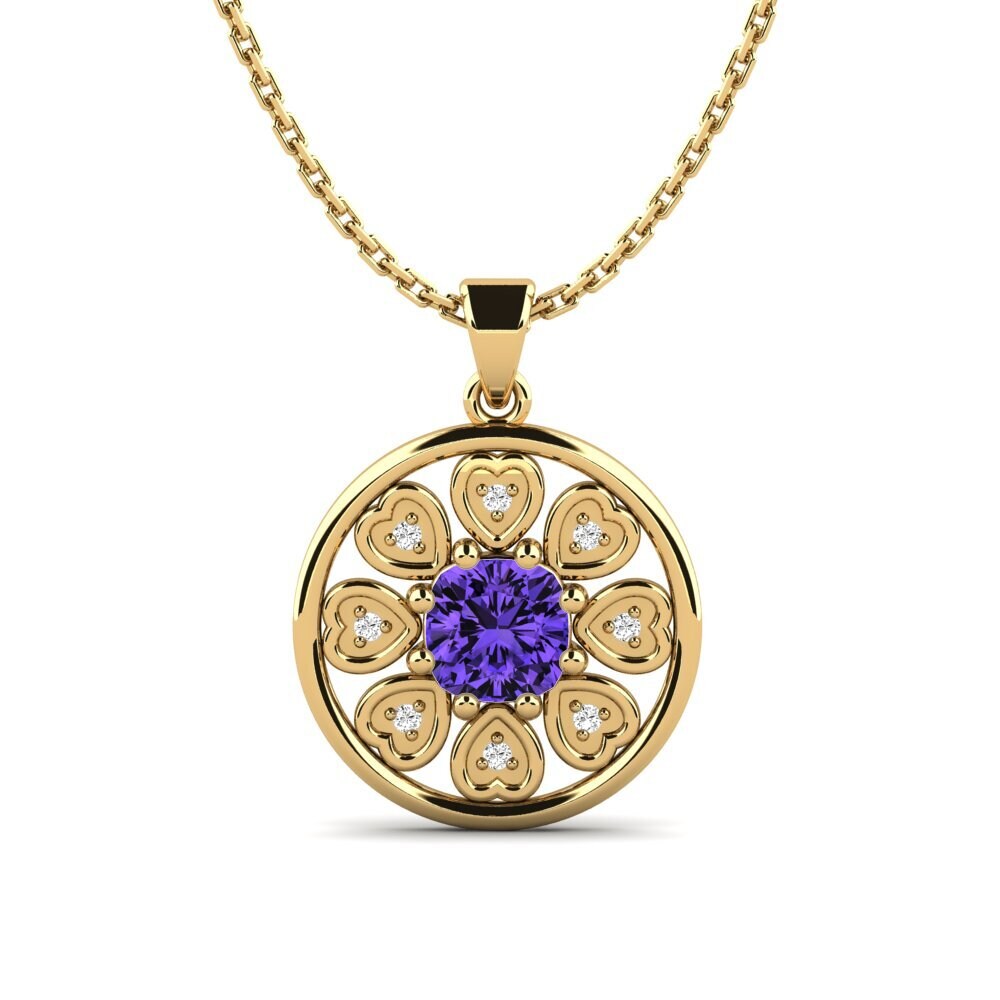 Gelbgold 585 Tansanit Damen anhänger Jameris