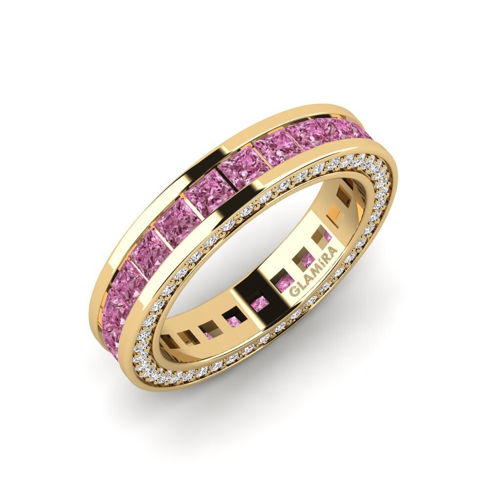 Or Jaune 9k Grenat de Rhodolite Bague Jamie