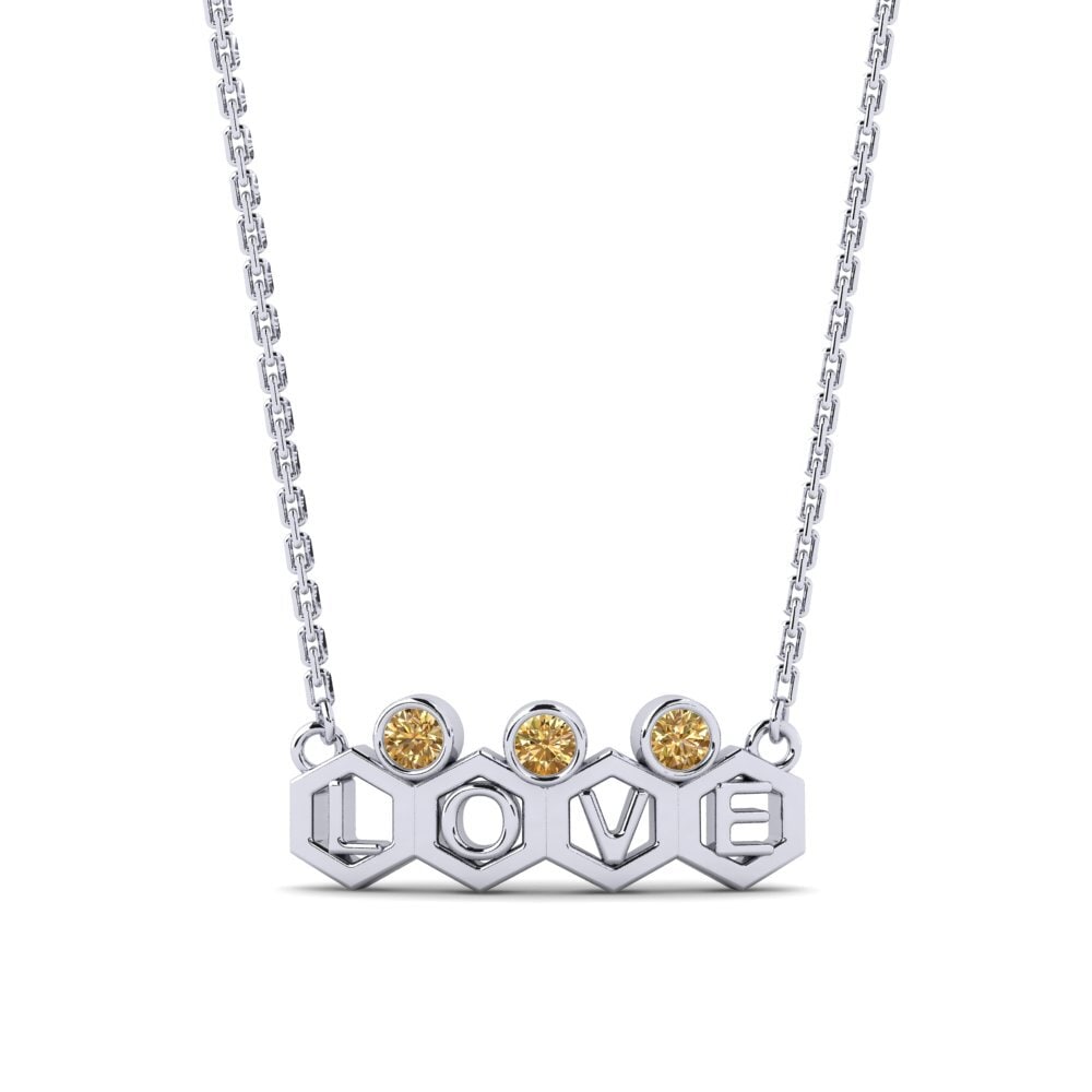 Weißgold 750 Brauner Diamant Damen halskette Jamini