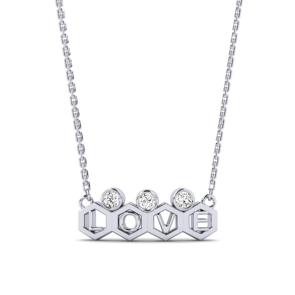 950 Platin Moissanit Damen halskette Jamini