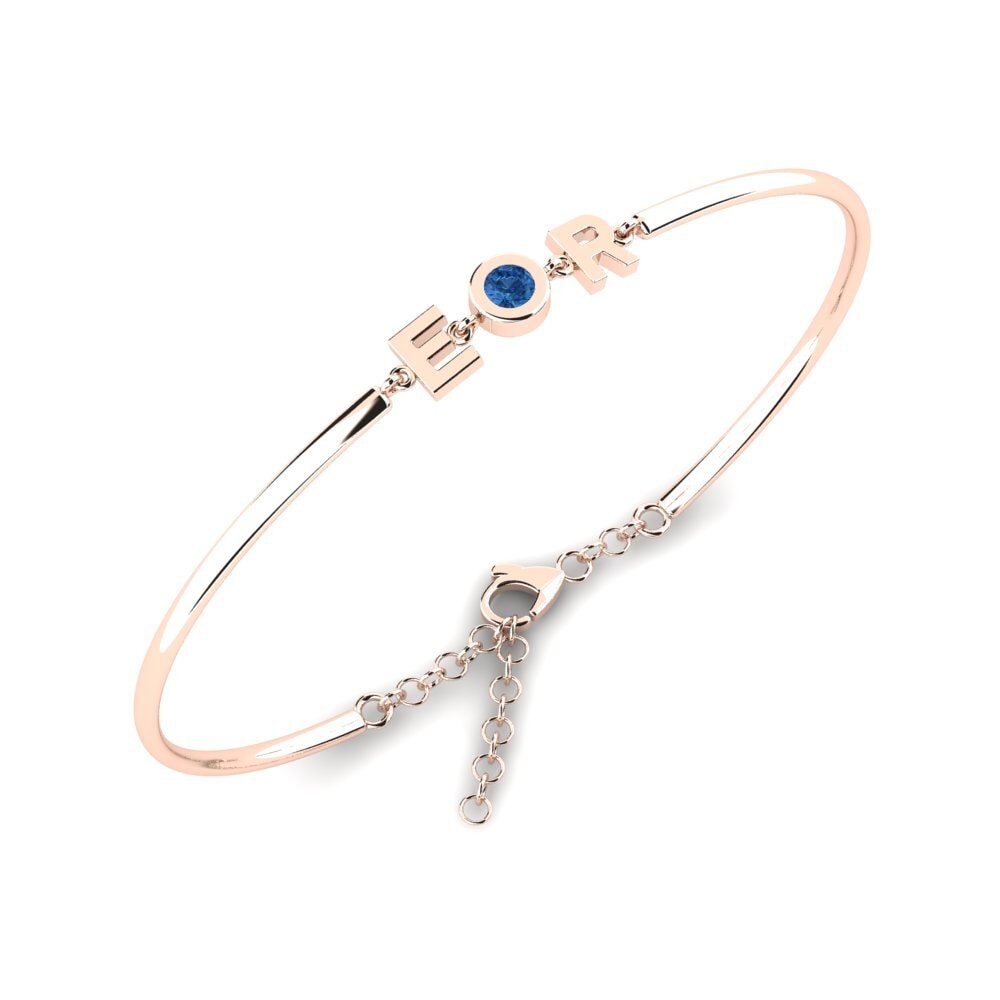 14ct Rose Gold Dark Blue Zirconia Women's Bracelet Janeen