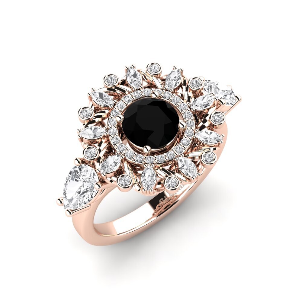 Black Onyx Engagement Ring Janeiro