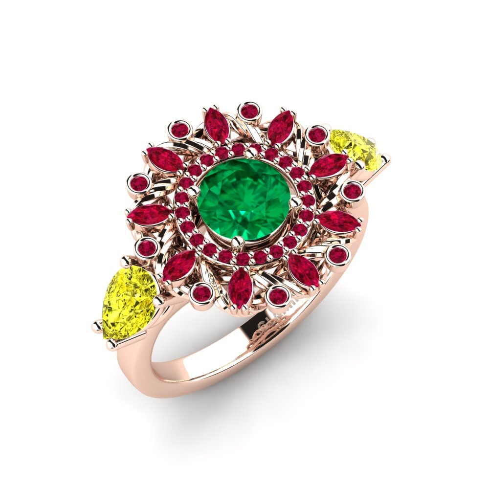 Emerald (Lab Created) Engagement Ring Janeiro