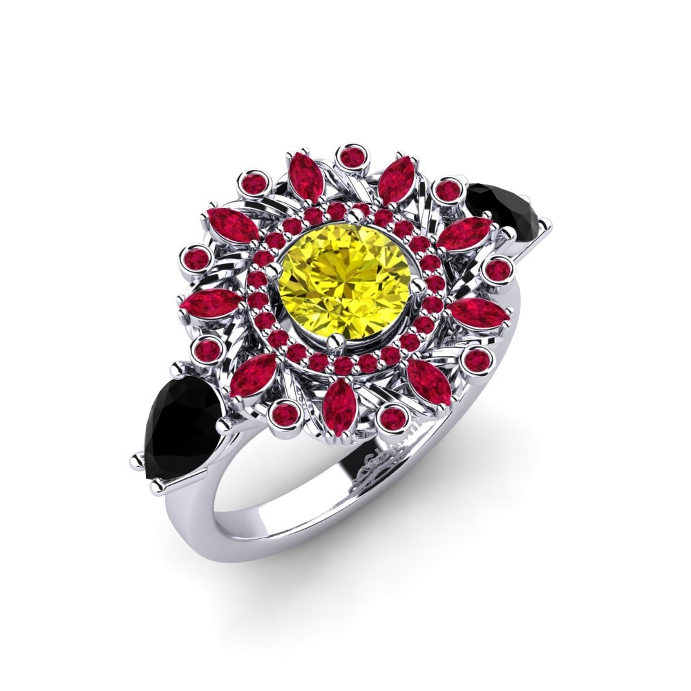 14ct White Gold Engagement Ring Janeiro