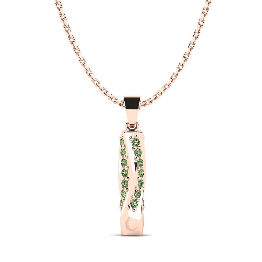 Rotgold 585 Grüner Diamant Damen anhänger Janell