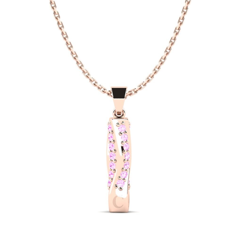 Rotgold 585 Rosa Saphir Damen anhänger Janell