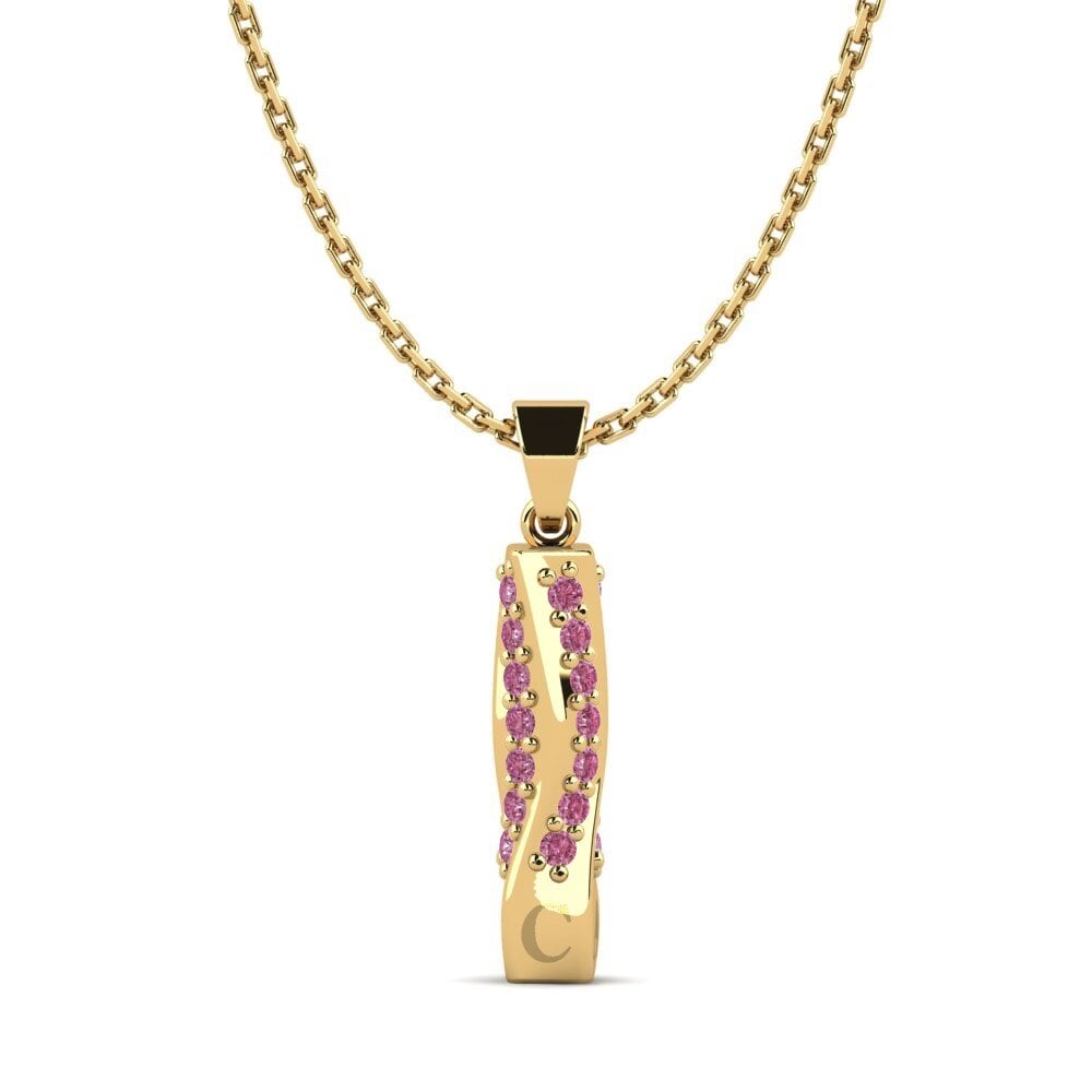 14k Oro Amarillo Granate Rhodolite Colgante de Mujer Janell