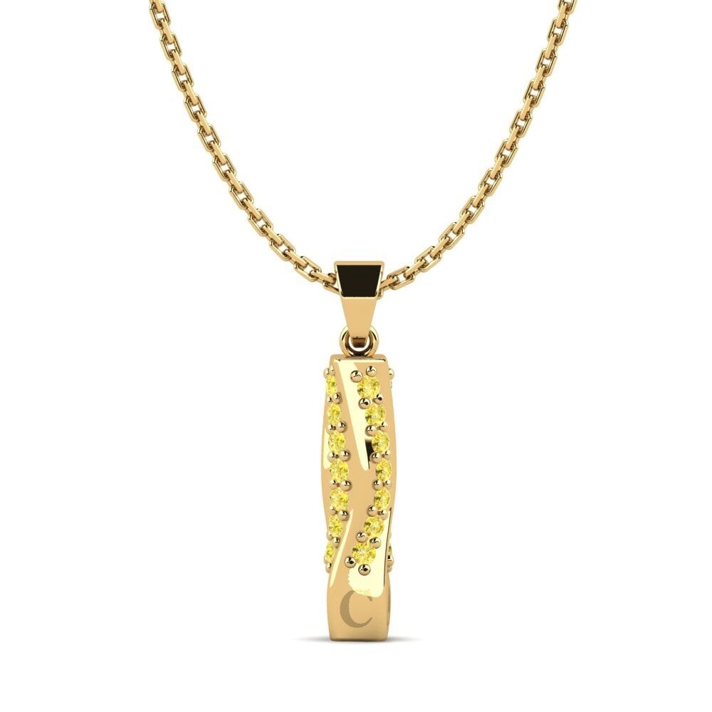 Gelbgold 375 Gelber Saphir Damen anhänger Janell