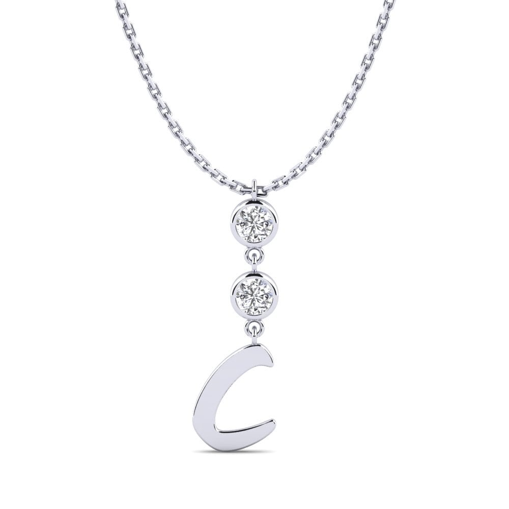 Rund Labor-gezüchteter Diamant Damen halskette Janey C