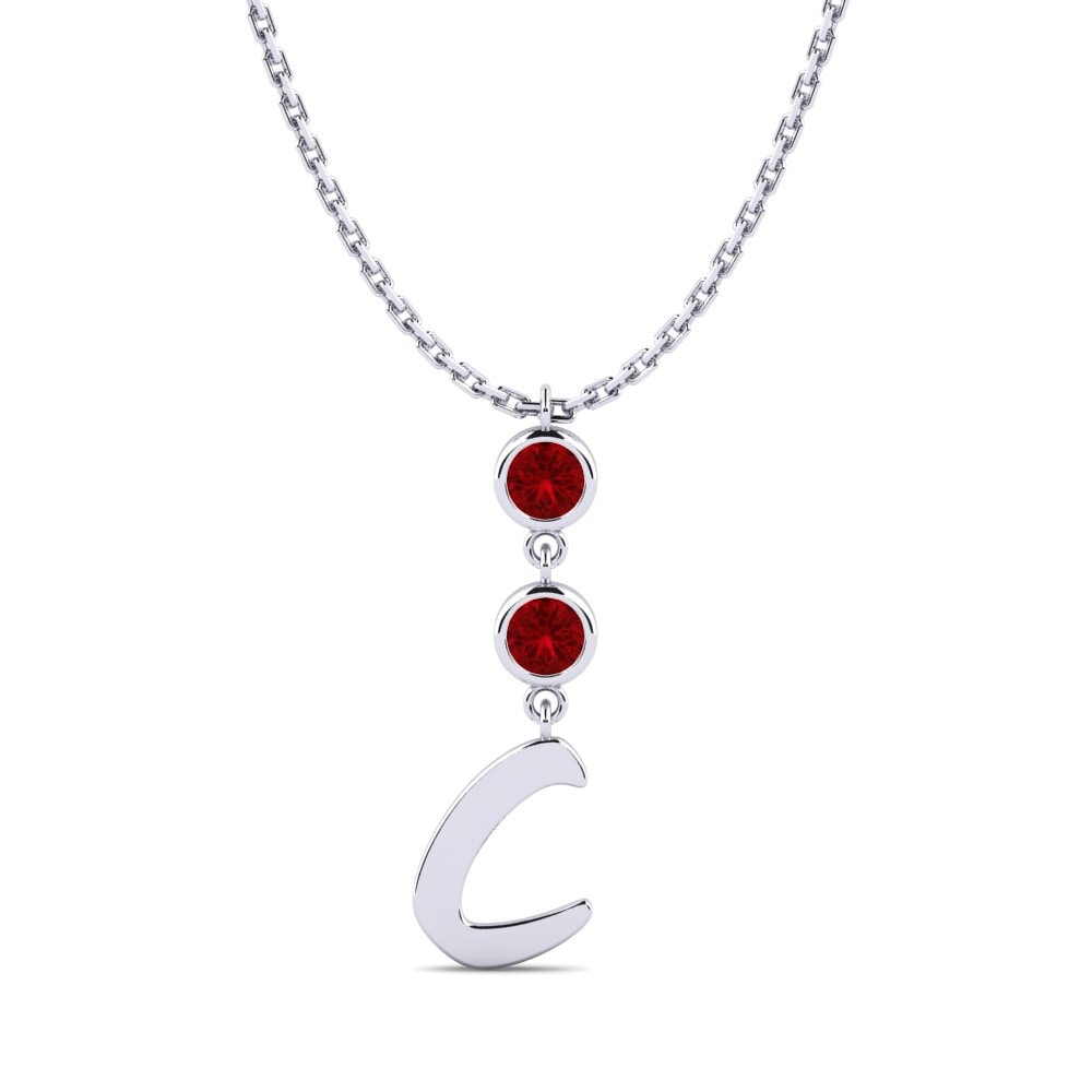 Rund Roter Zirkonia Damen halskette Janey C