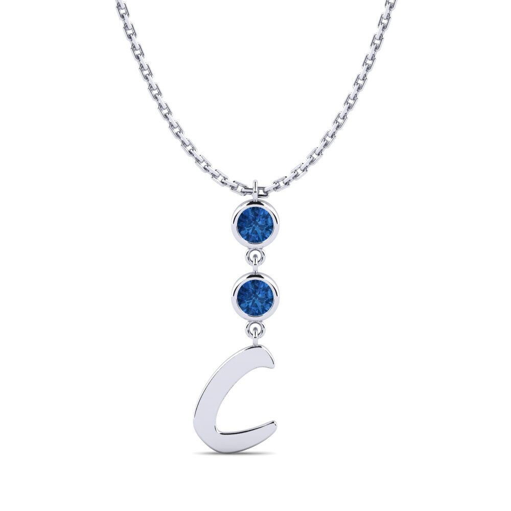 Dunkelblauer Zirkonia Damen halskette Janey C