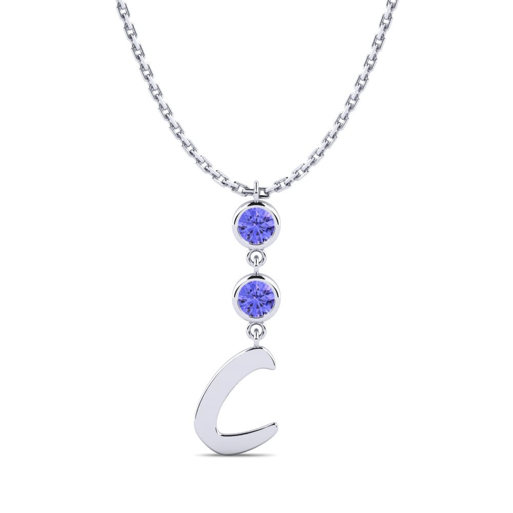 Tròn Đá Tanzanite Dây chuyền nữ Janey C