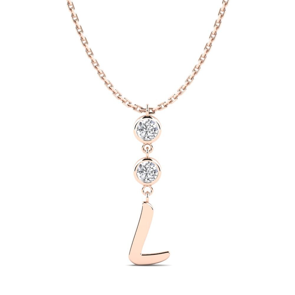 14k Oro Rosa Redondo Collar de Mujer Janey L