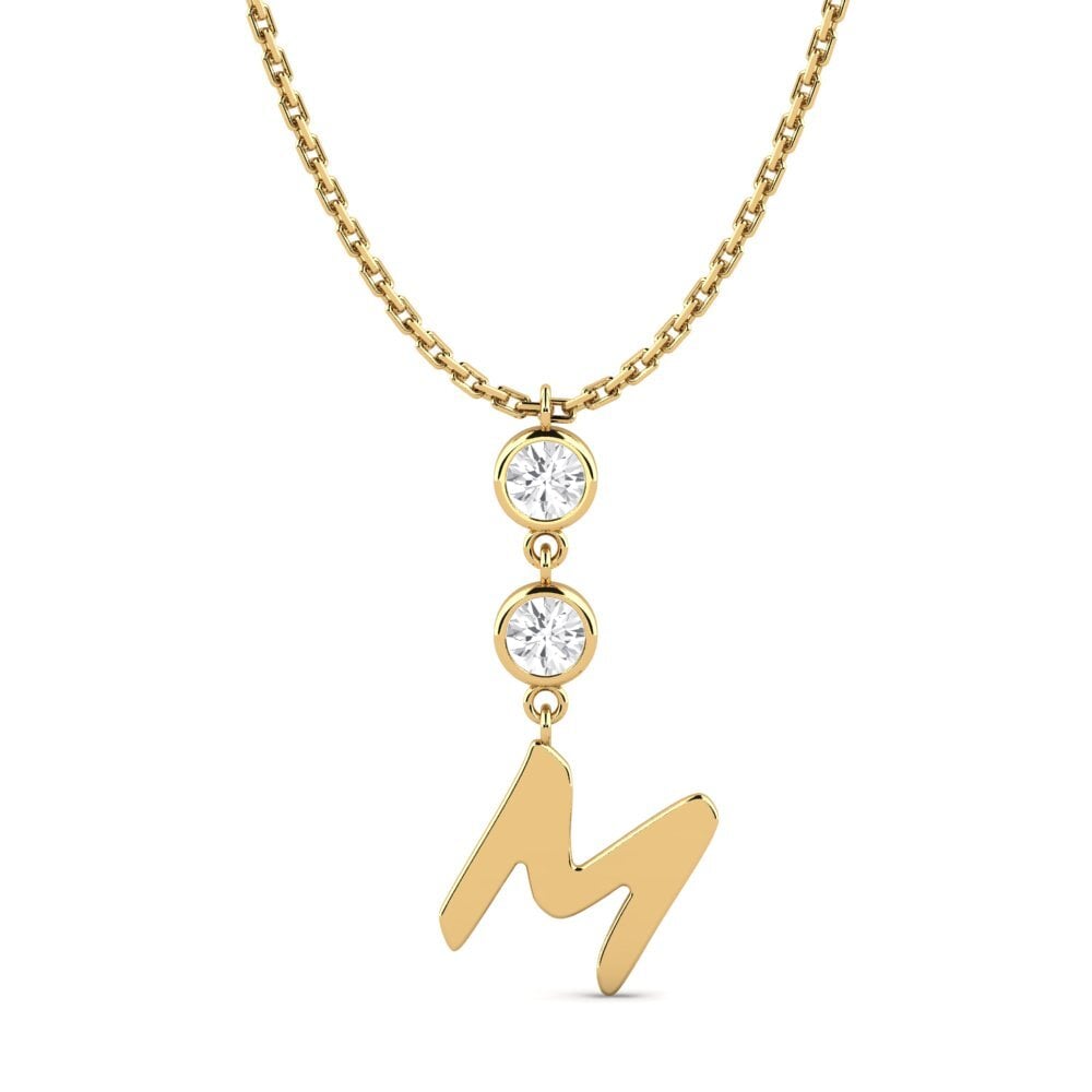 Gelbgold 750 Weißer Saphir Damen halskette Janey M