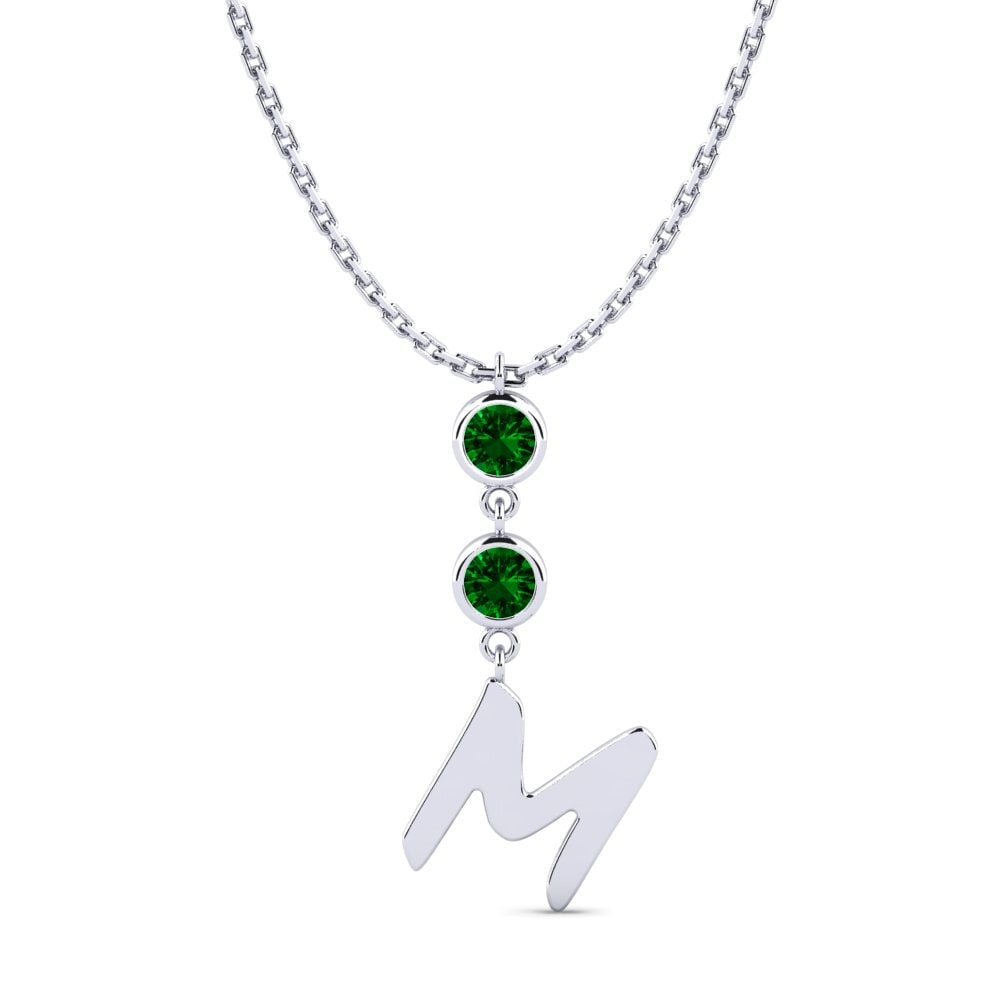 950 Palladium Grüner Zirkonia Damen halskette Janey M