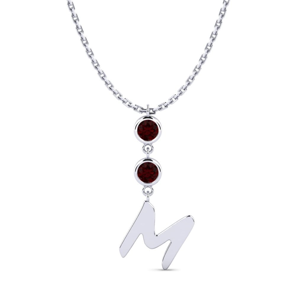 Weiß-Silber Granat Damen halskette Janey M