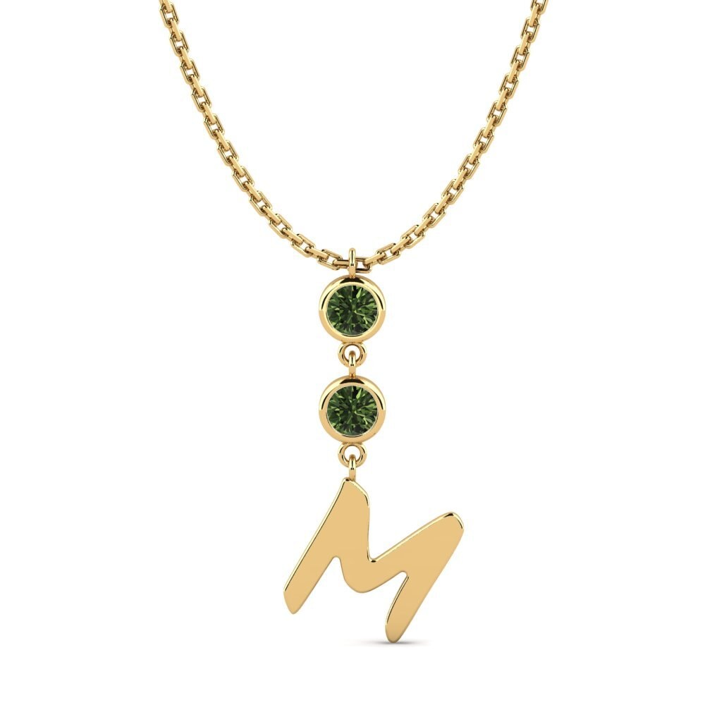 Gelbgold 585 Grüner Saphir Damen halskette Janey M