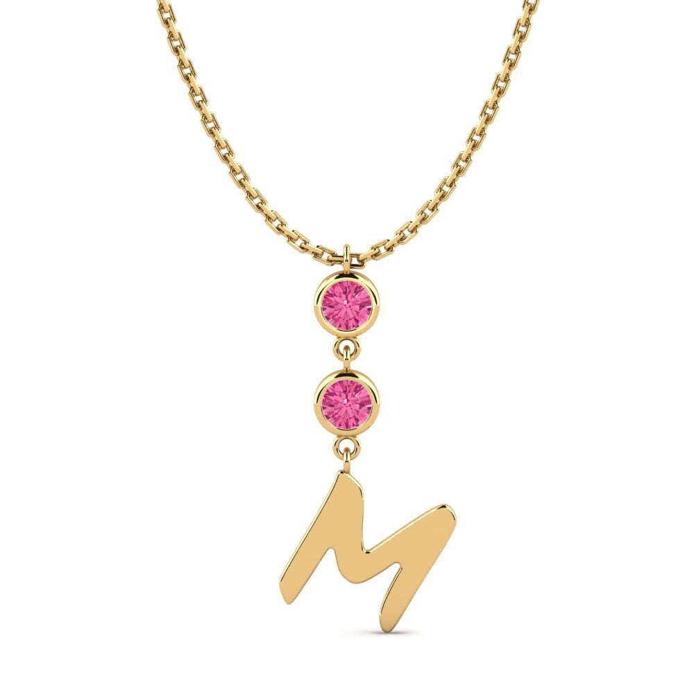 Gelbgold 585 Rosa Turmalin Damen halskette Janey M