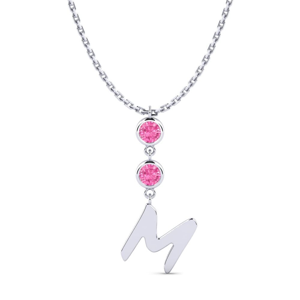 Weißgold 750 Rosa Saphir Damen halskette Janey M