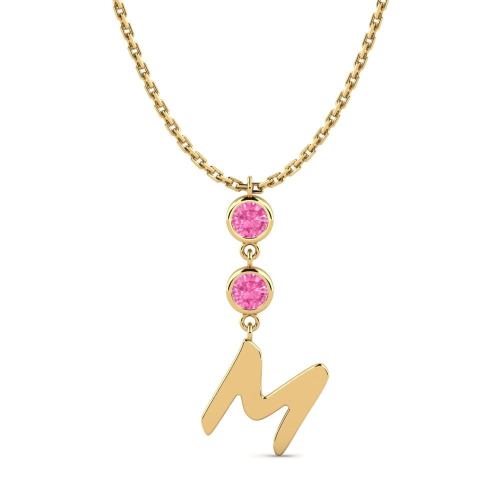 Gelbgold 750 Rosa Saphir Damen halskette Janey M