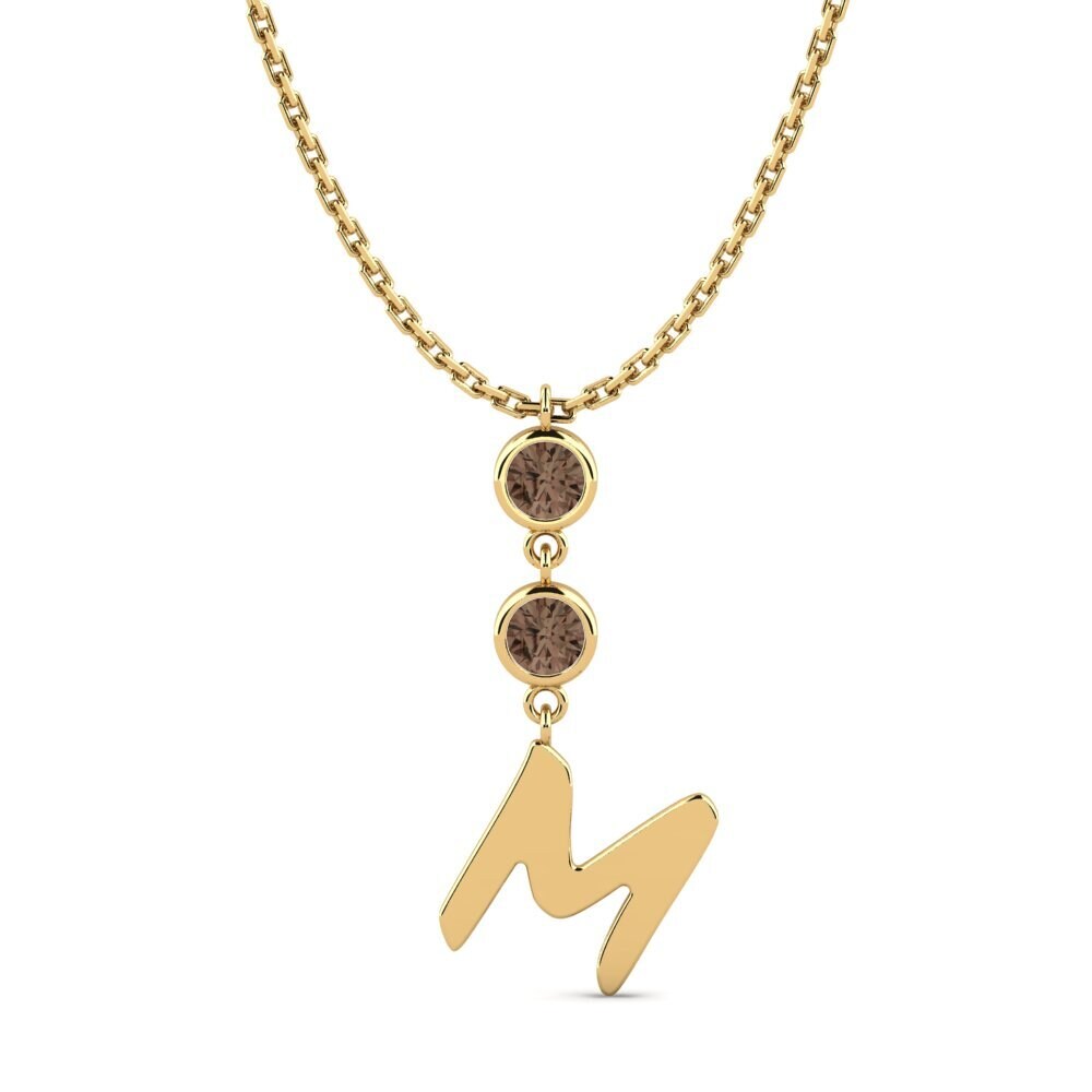 Gelbgold 585 Rauchquarz Damen halskette Janey M
