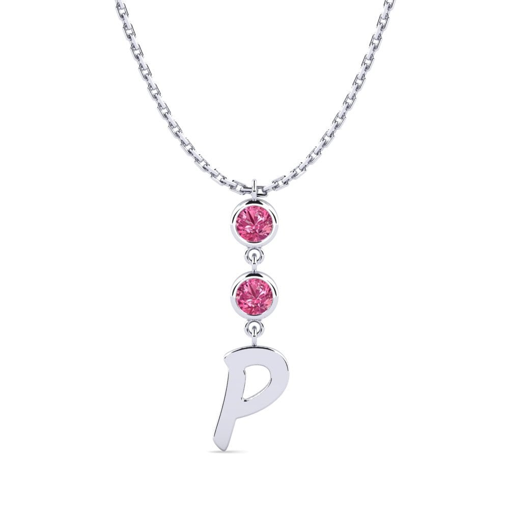 Rosa Turmalin Damen halskette Janey P
