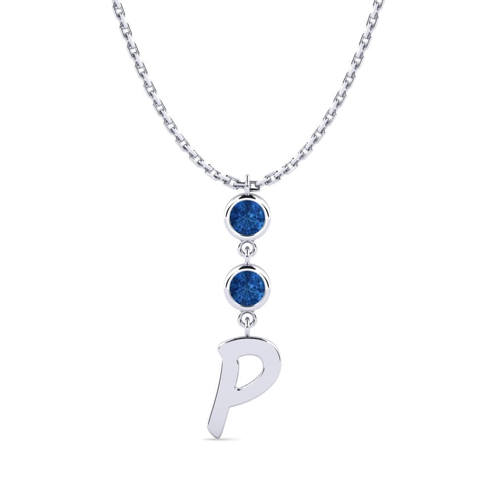 Dunkelblauer Zirkonia Damen halskette Janey P